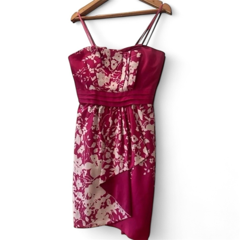 Max & Cleo Pink Floral Strapless Dress Women's Size 10